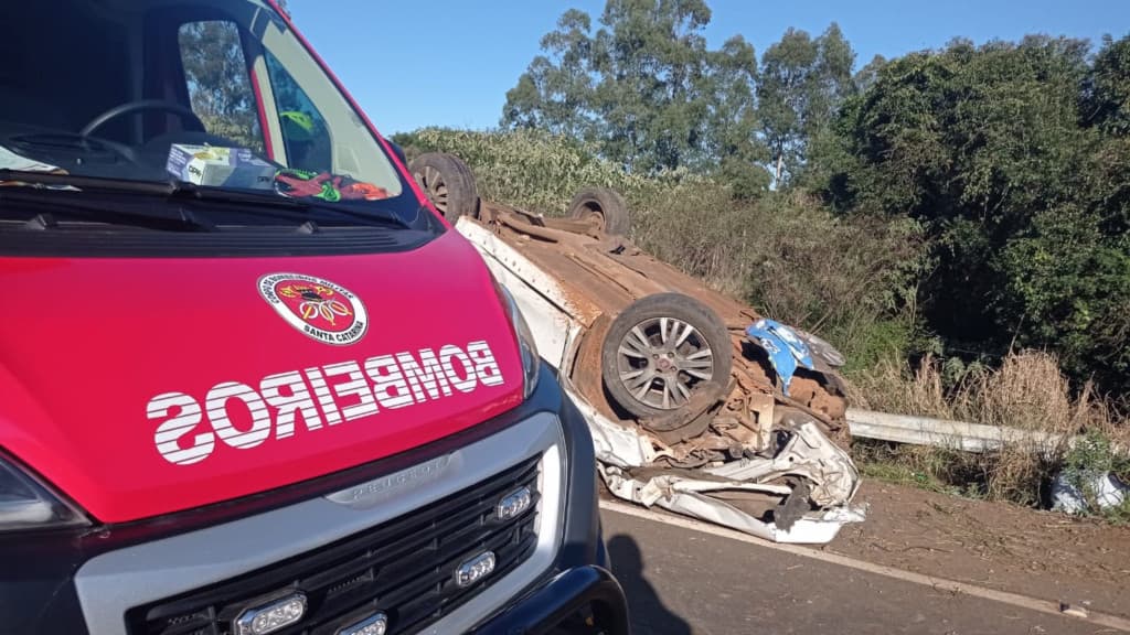 Cinco pessoas ficam gravemente feridas em acidente no Contorno Viário de Chapecó