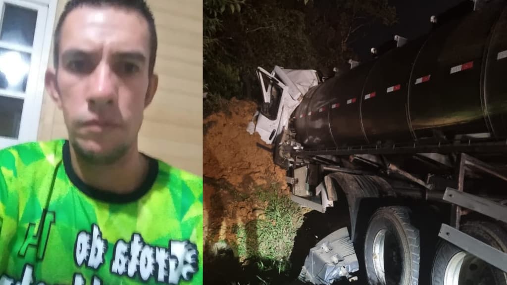 Tragédia: Caminhão colide contra barranco e motorista morre preso nas ferragens na SC-418
