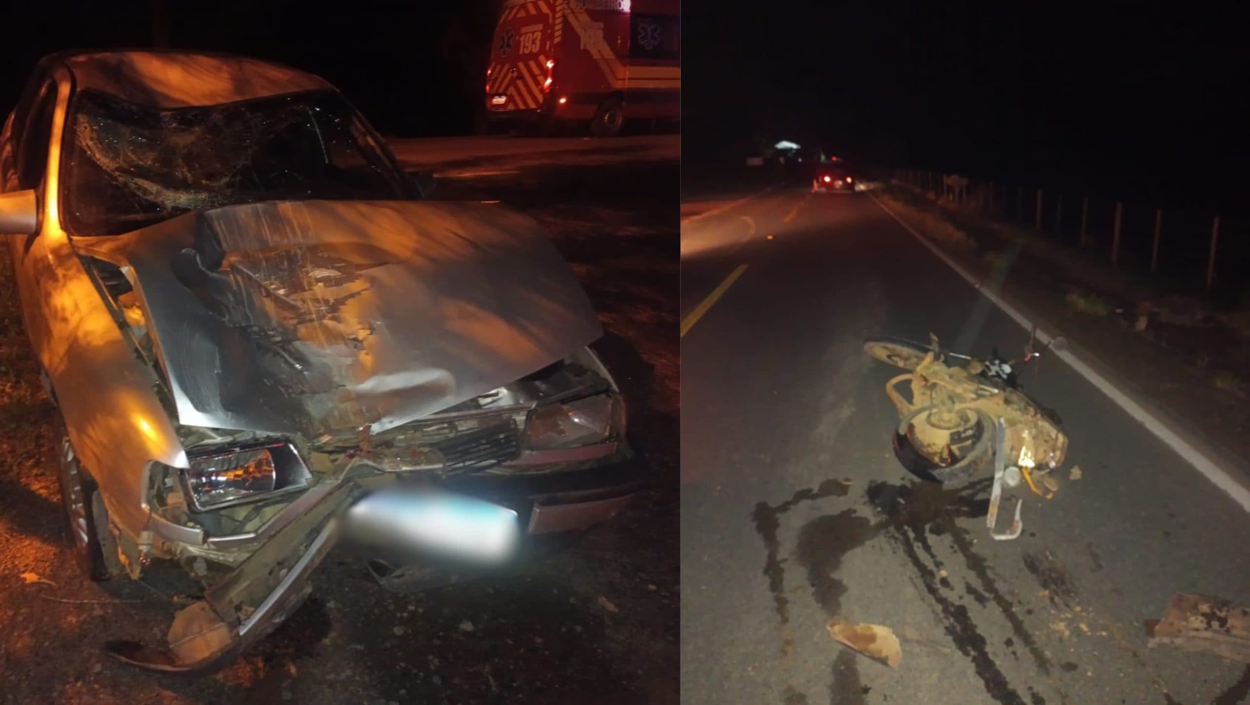 Passageiro de moto perde a vida em grave acidente na madrugada em Navegantes