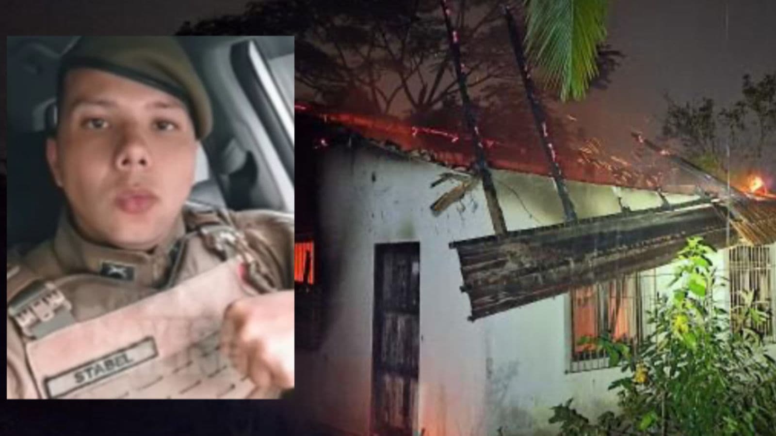 Policial invade casa em chamas e salva morador em SC