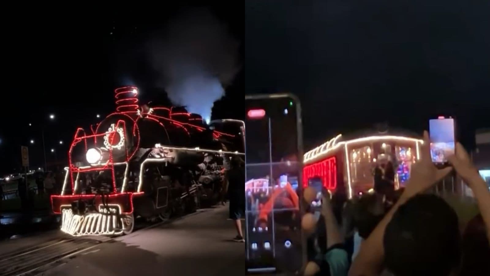 “Luzes e magia”: Maria fumaça traz Papai Noel e encanta moradores de Joinville
