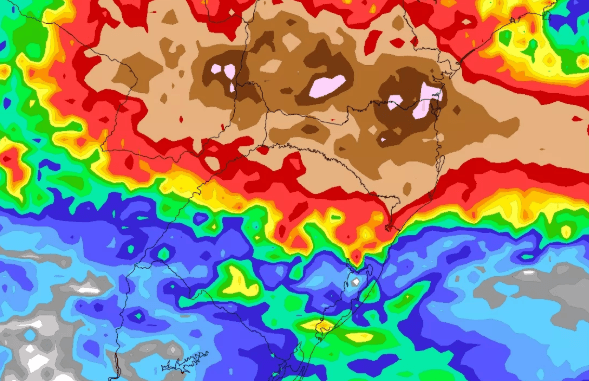 Previsão de até 300 mm de chuva coloca Santa Catarina e Paraná em atenção máxima