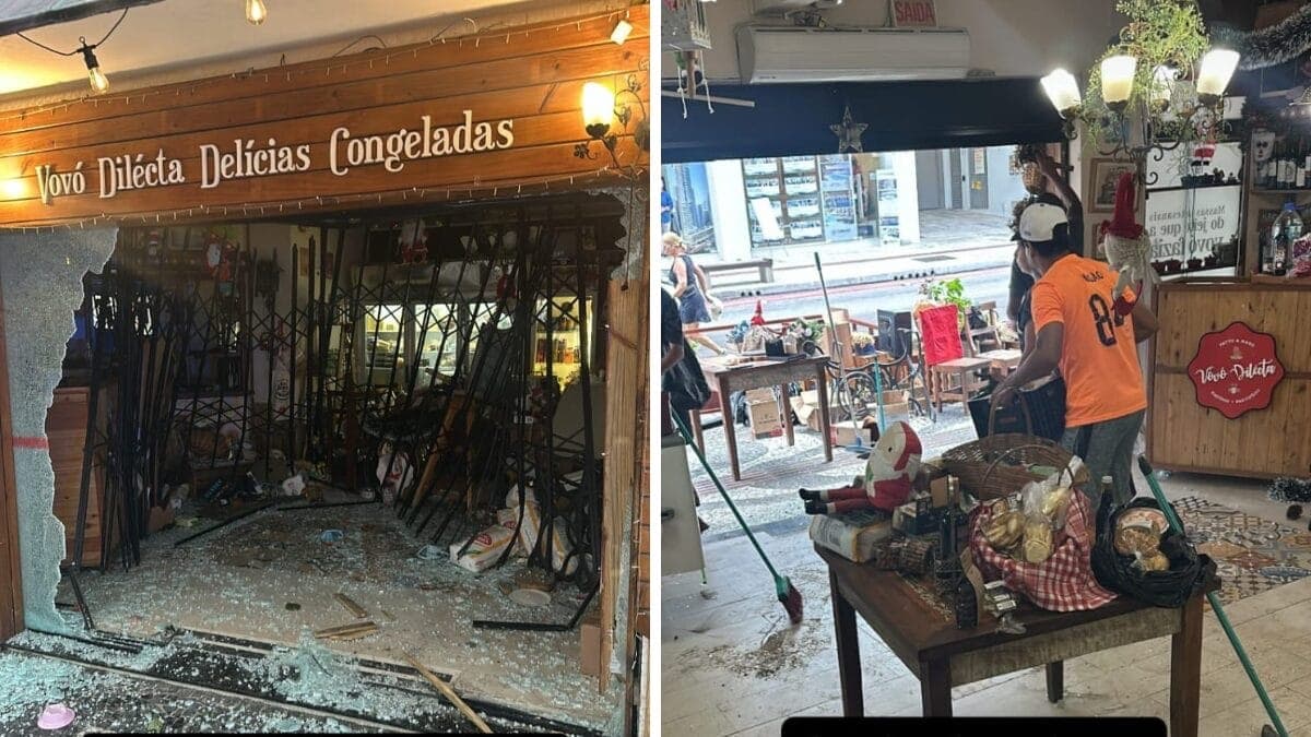 Tradição abalada: acidente danifica empório fundado há 40 anos em Balneário Camboriú