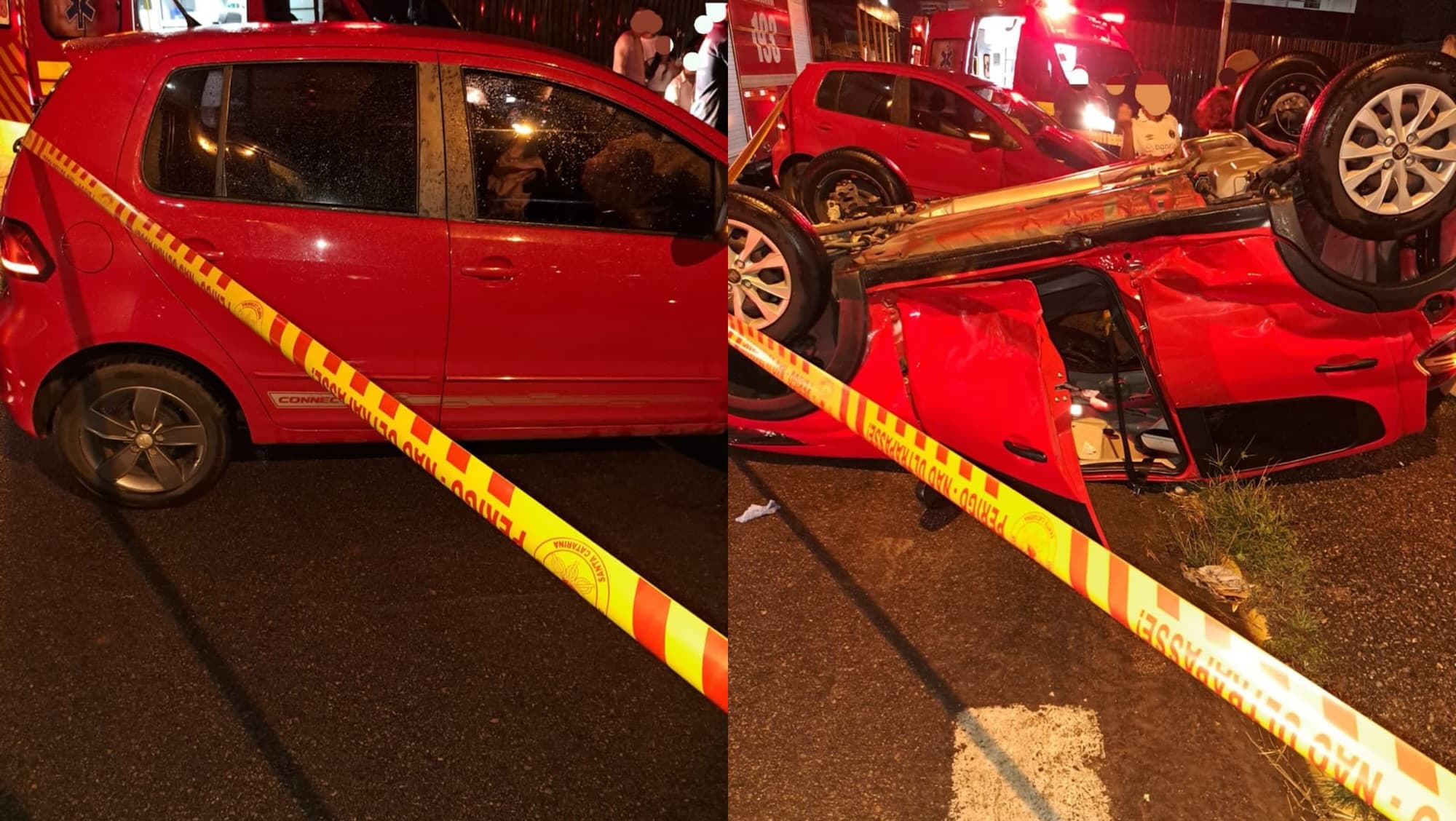 Colisão violenta em Itapema: carro capota e deixa três mulheres gravemente feridas