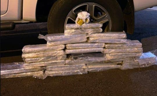 Mãe é presa com filho bebê e 23 kg de maconha em ônibus de viagem