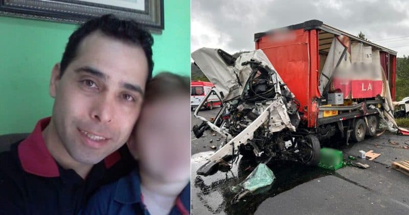 Caminhoneiro morre após ser ejetado em grave acidente entre carretas na SC-416