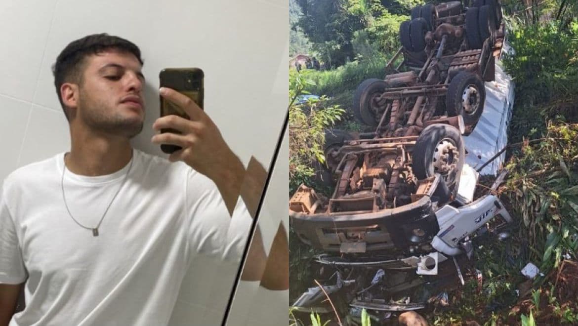 Jovem morre em grave com caminhão na SC-155