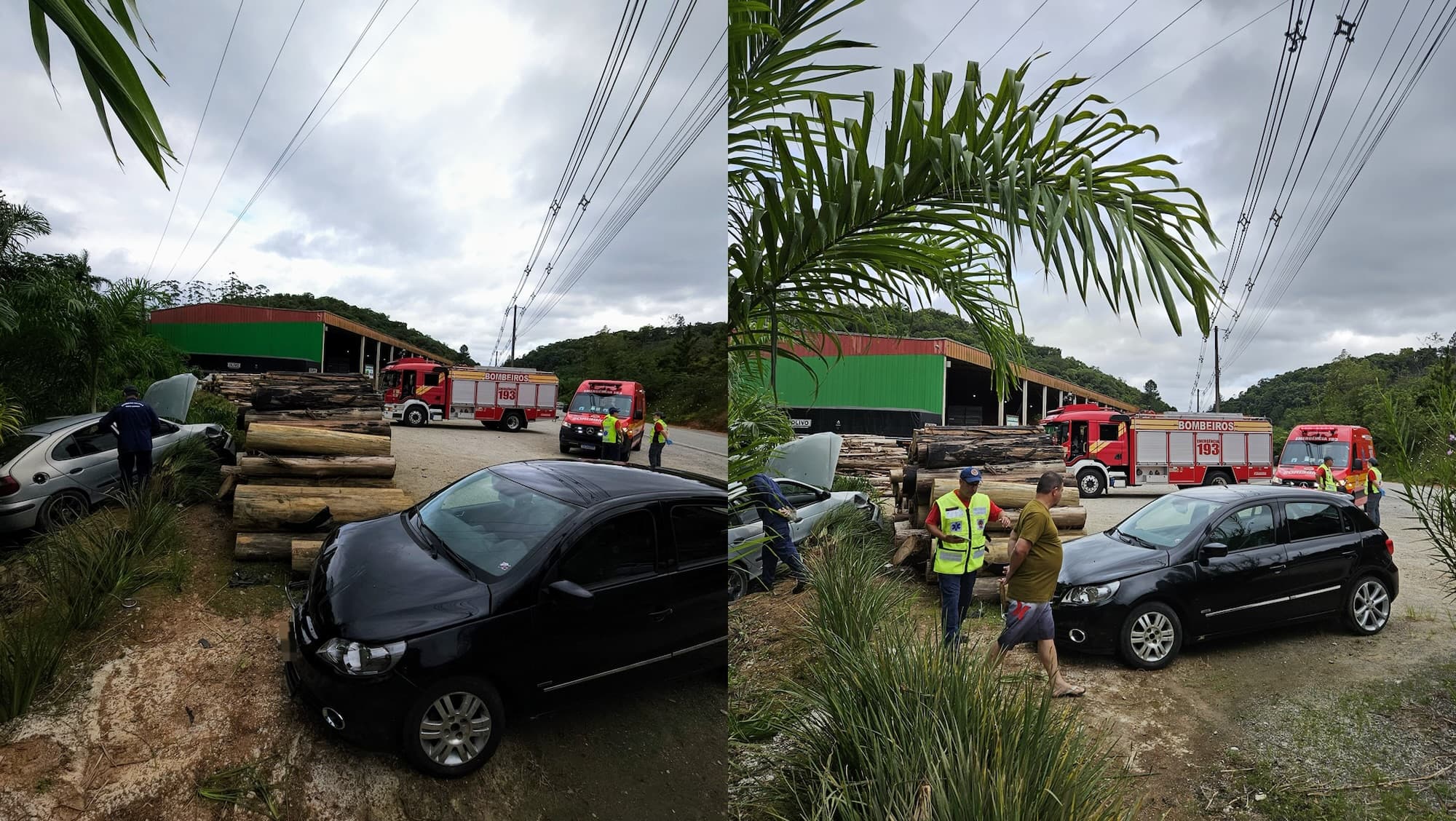Saída de pista deixa mãe e filho de 3 anos feridos em rodovia catarinense