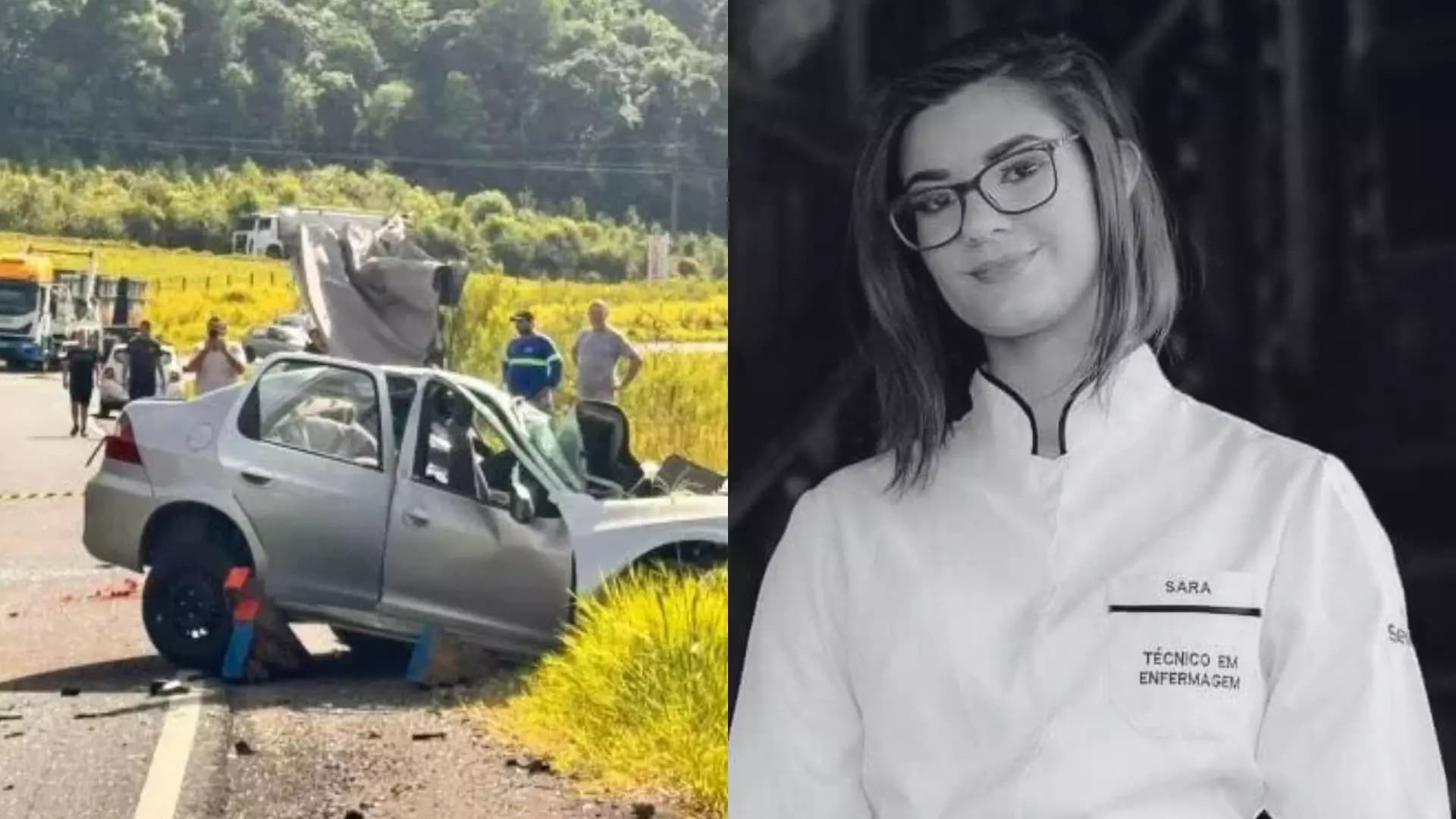 Técnica de enfermagem morre em grave acidente entre carro e caminhão na SC-283