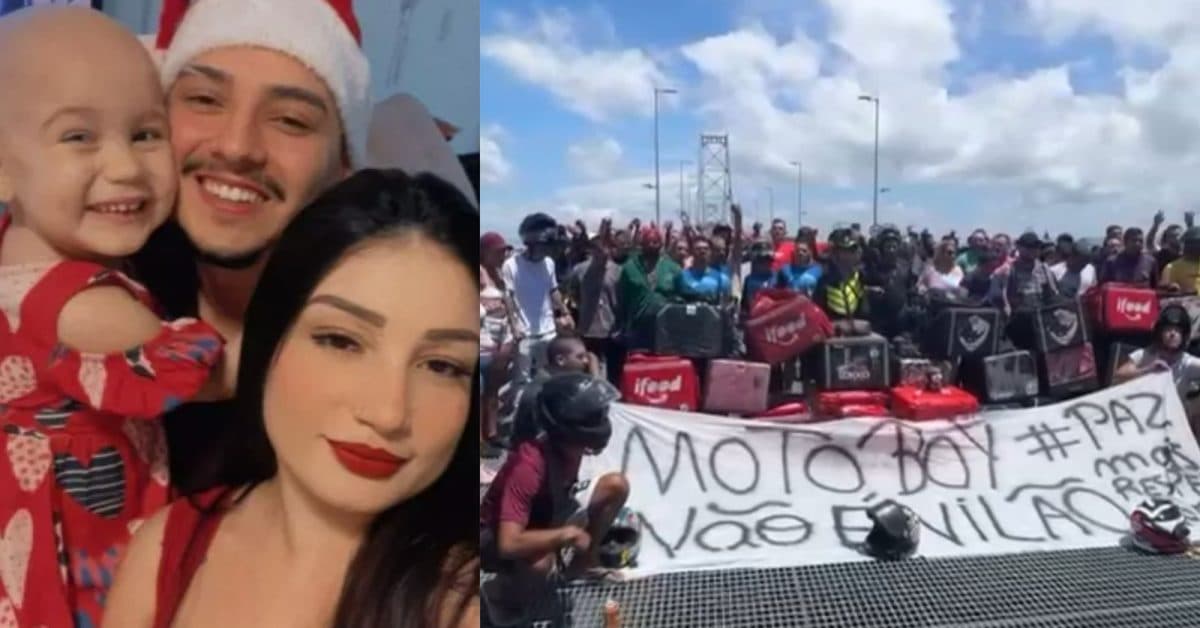 Motoboys se unem em protesto após colega sofrer agressão enquanto batalha para salvar filha do câncer