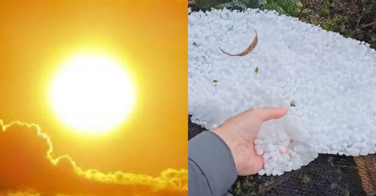 Litoral de SC sofre com sensação térmica de 40°C enquanto granizo deixa a Serra Catarinense branquinha