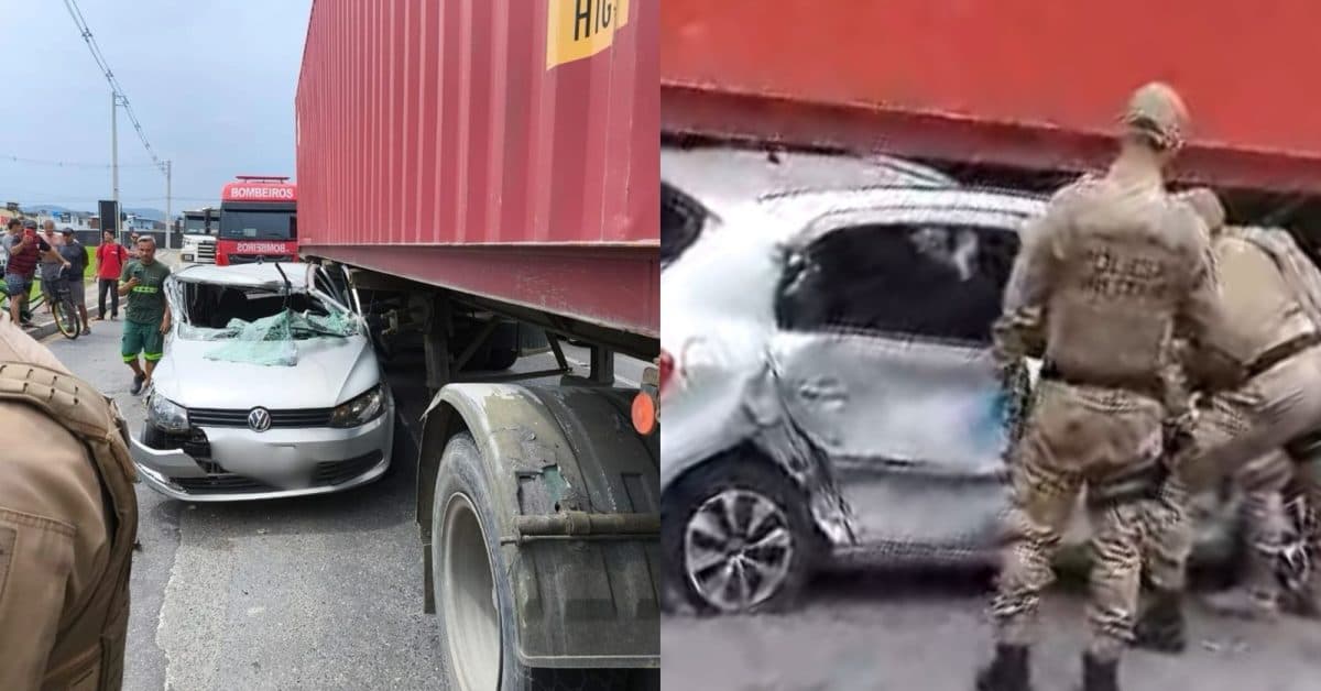 Motorista prensado entre carretas em SC ataca bombeiros durante resgate