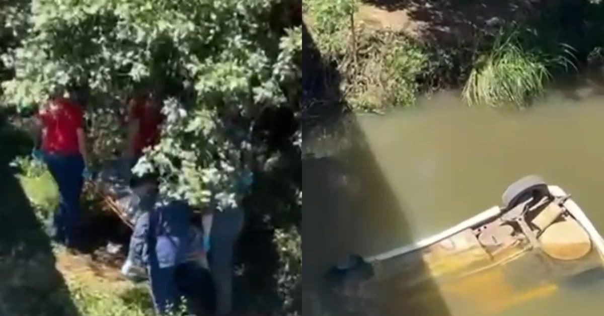 Motorista bate em carro e morre após cair de ponte dentro de rio em SC