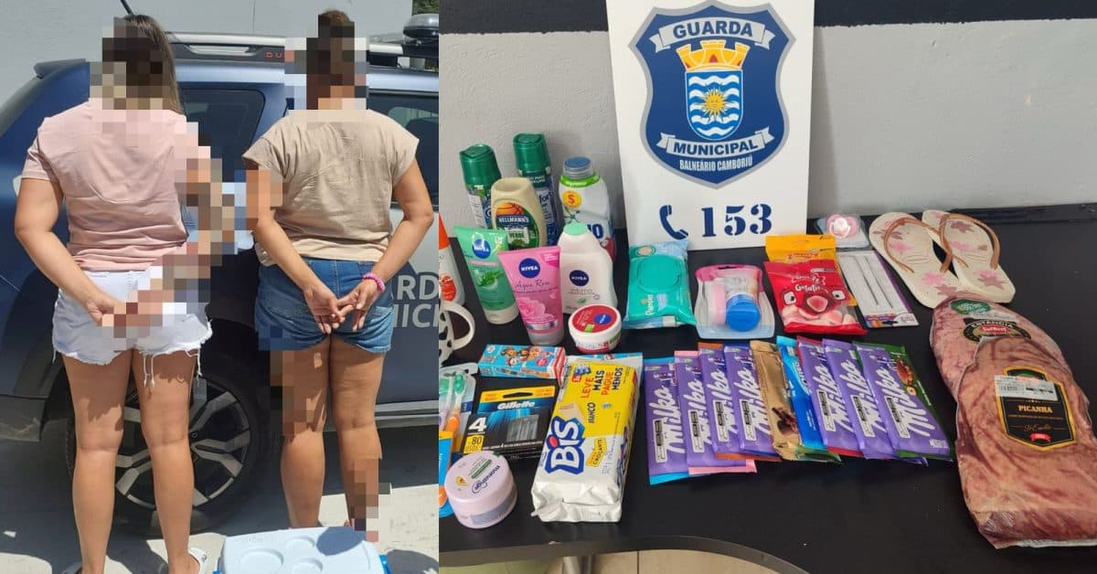 Mulheres são presas em Balneário Camboriú após furtarem picanha com crianças de 1 e 6 anos