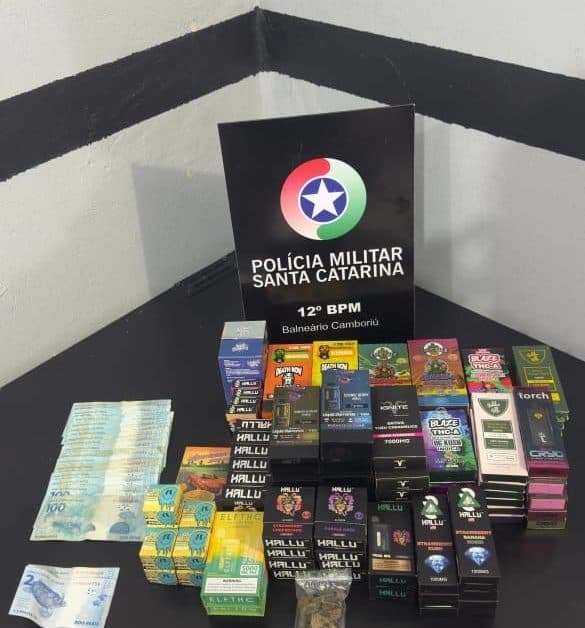 Traficante de “vape de maconha” é preso com estoque de drogas em Balneário Camboriú