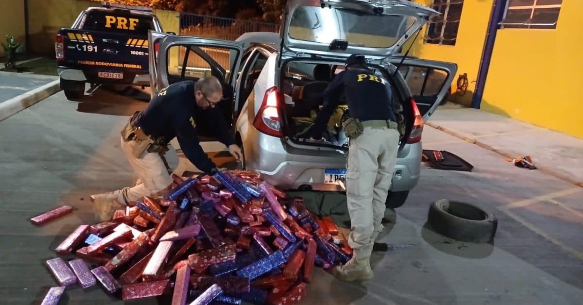 Fuga, perseguição e apreensão: PRF intercepta mais de 300 kg de maconha em SC