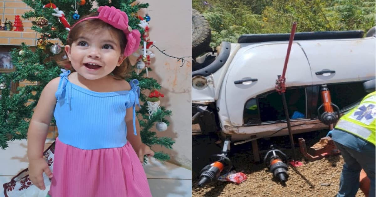 Menina de 2 anos morre esmagada em capotamento e despedida comove: “cedo demais”