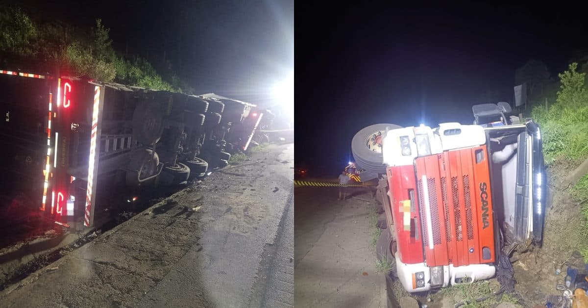 Caminhoneiro perde o controle e morre após saída de pista na BR-470