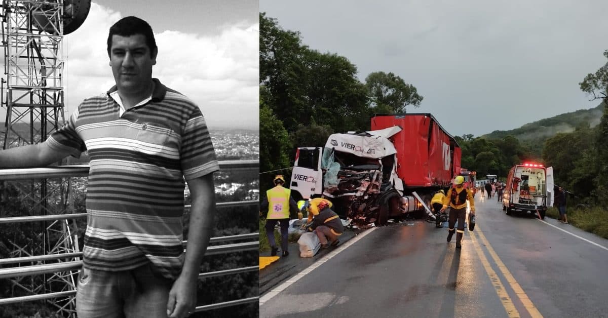 Identificado caminhoneiro que morreu preso às ferragens na BR-282