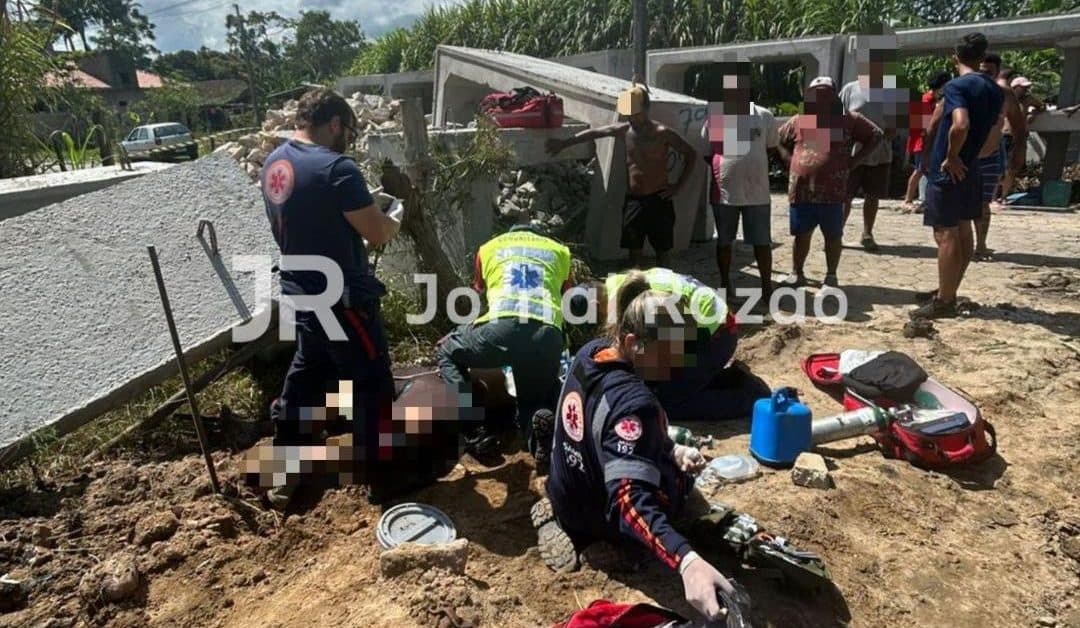 Trabalhador morre esmagado por bloco de concreto em canteiro de obras da prefeitura em Tijucas