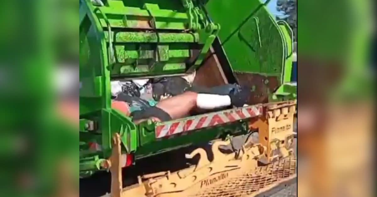 Moradores salvam mulher que se jogou em caminhão de lixo em Itajaí