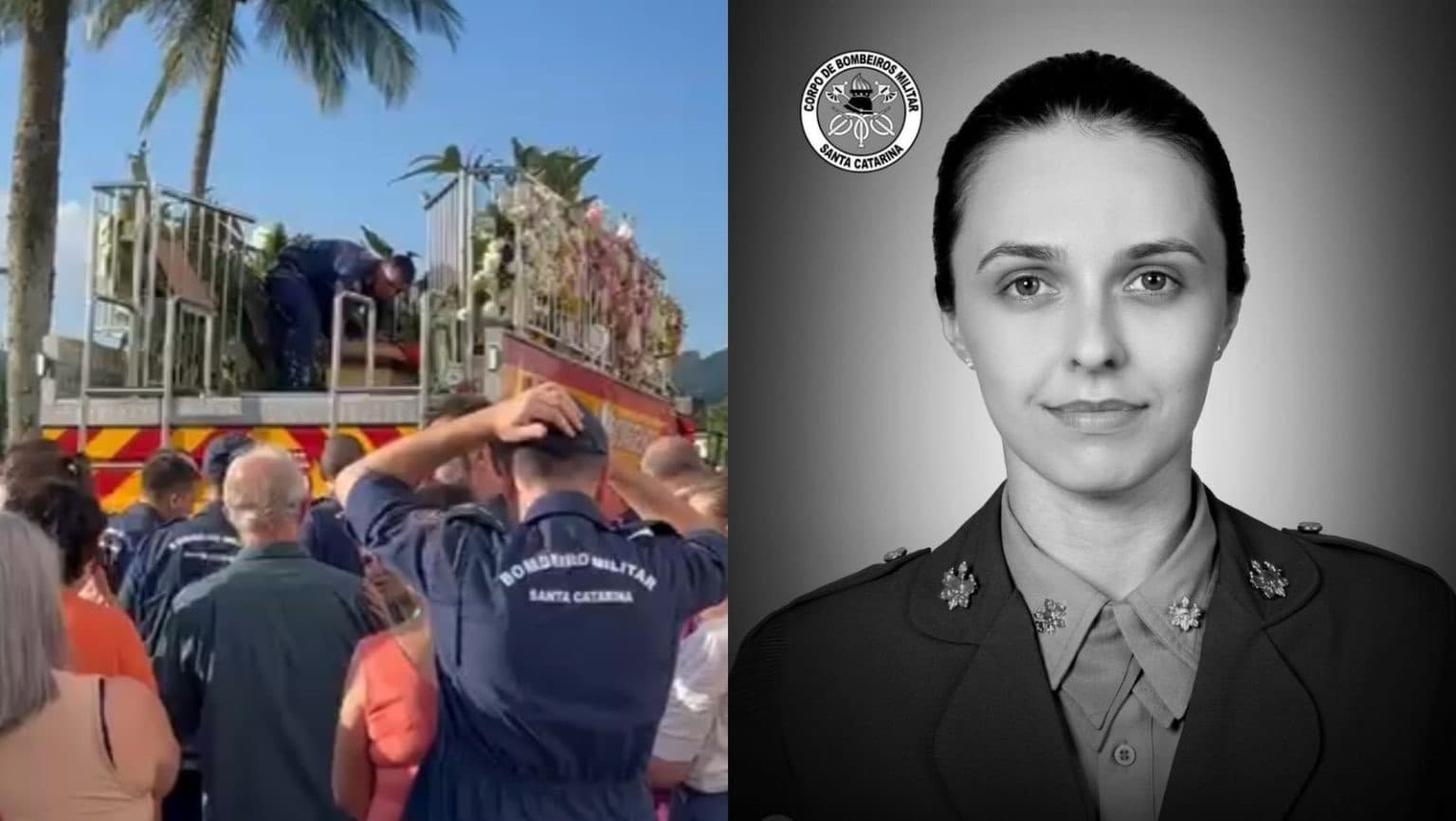 Último adeus à bombeira Tainá emociona amigos de farda e familiares em Santa Catarina
