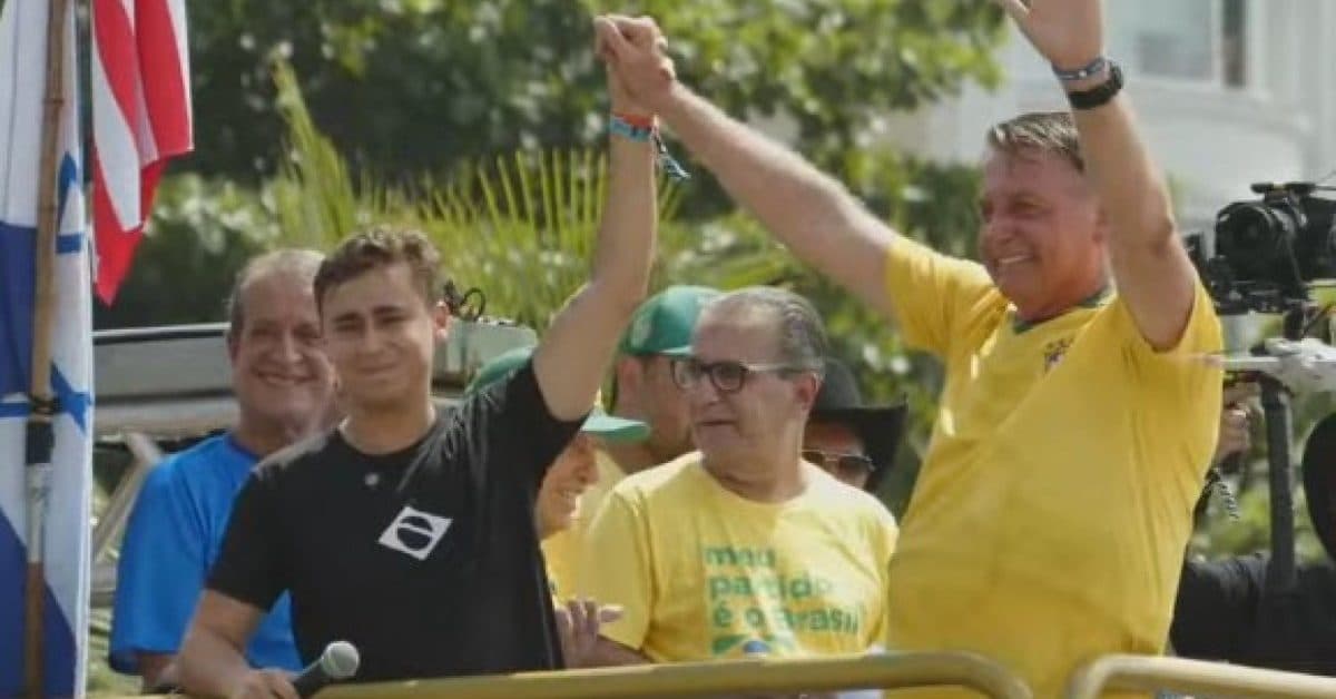 “Bolsonaro salvou o Brasil do comunismo! Esse país não é do STF!”, dispara Nikolas Ferreira em Copacabana