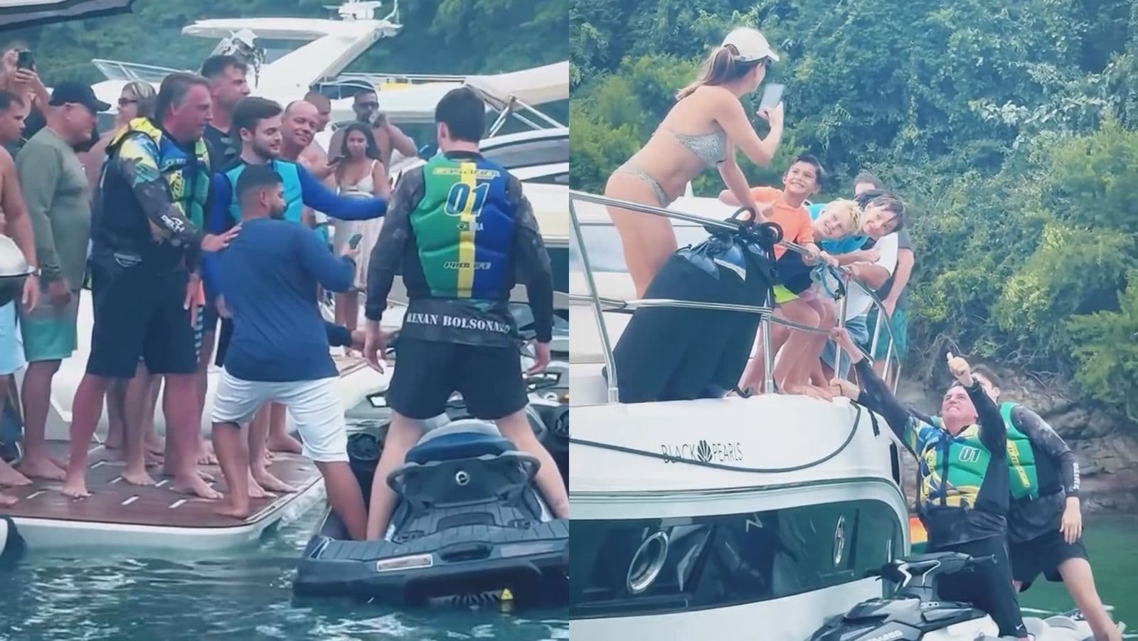 Banhistas vão à loucura ao ver Bolsonaro durante passeio de jet ski e pedem sua volta ao poder