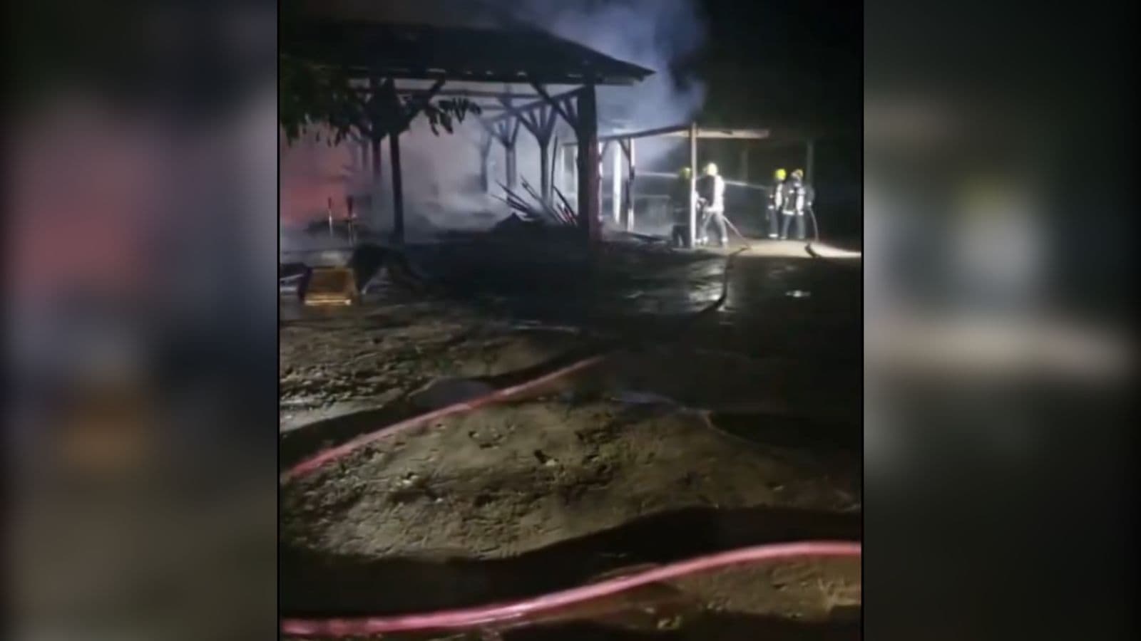 Boate pega fogo e mobiliza bombeiros na SC-477