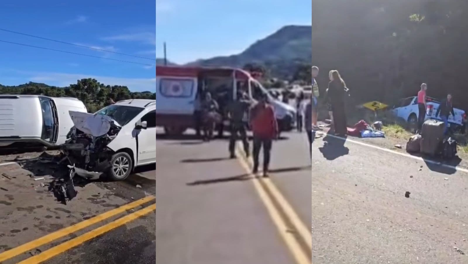 Grave acidente entre veículos com 14 pessoas mobiliza bombeiros na SC-110