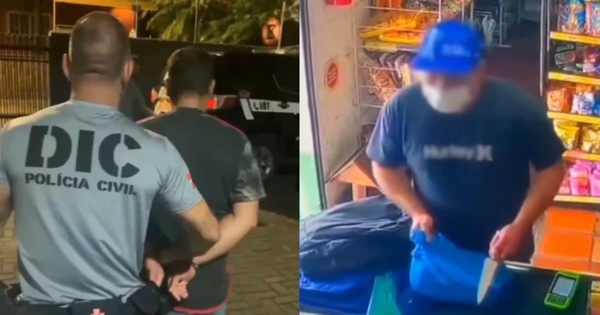 Homem armado com faca rouba mercado e furta lasanhas e cigarros e acaba preso