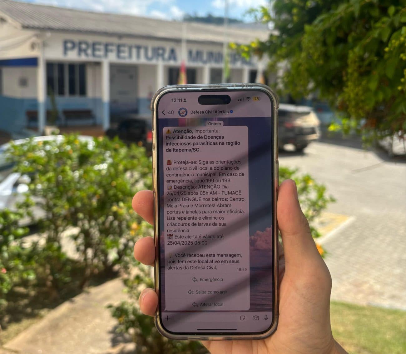 Itapema passa a enviar alertas de saúde e emergências diretamente para celulares