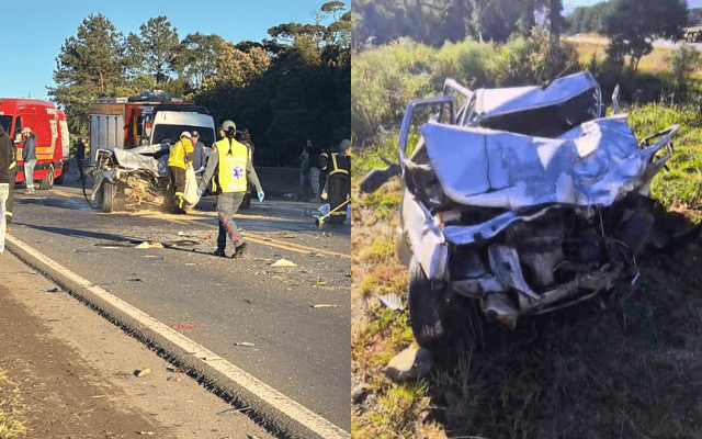 Homem morre após ser arremessado de carro em grave colisão na BR-282