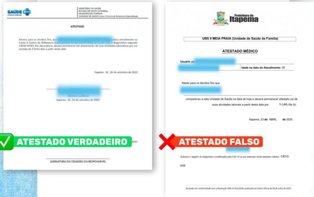 Alerta em Itapema: empresas devem checar autenticidade de atestados médicos