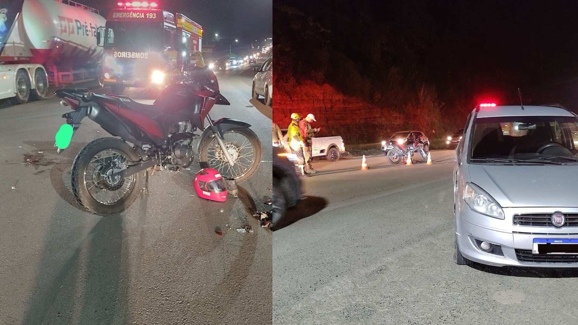 Motociclista sofre amputação parcial após colisão com carro na SC-350