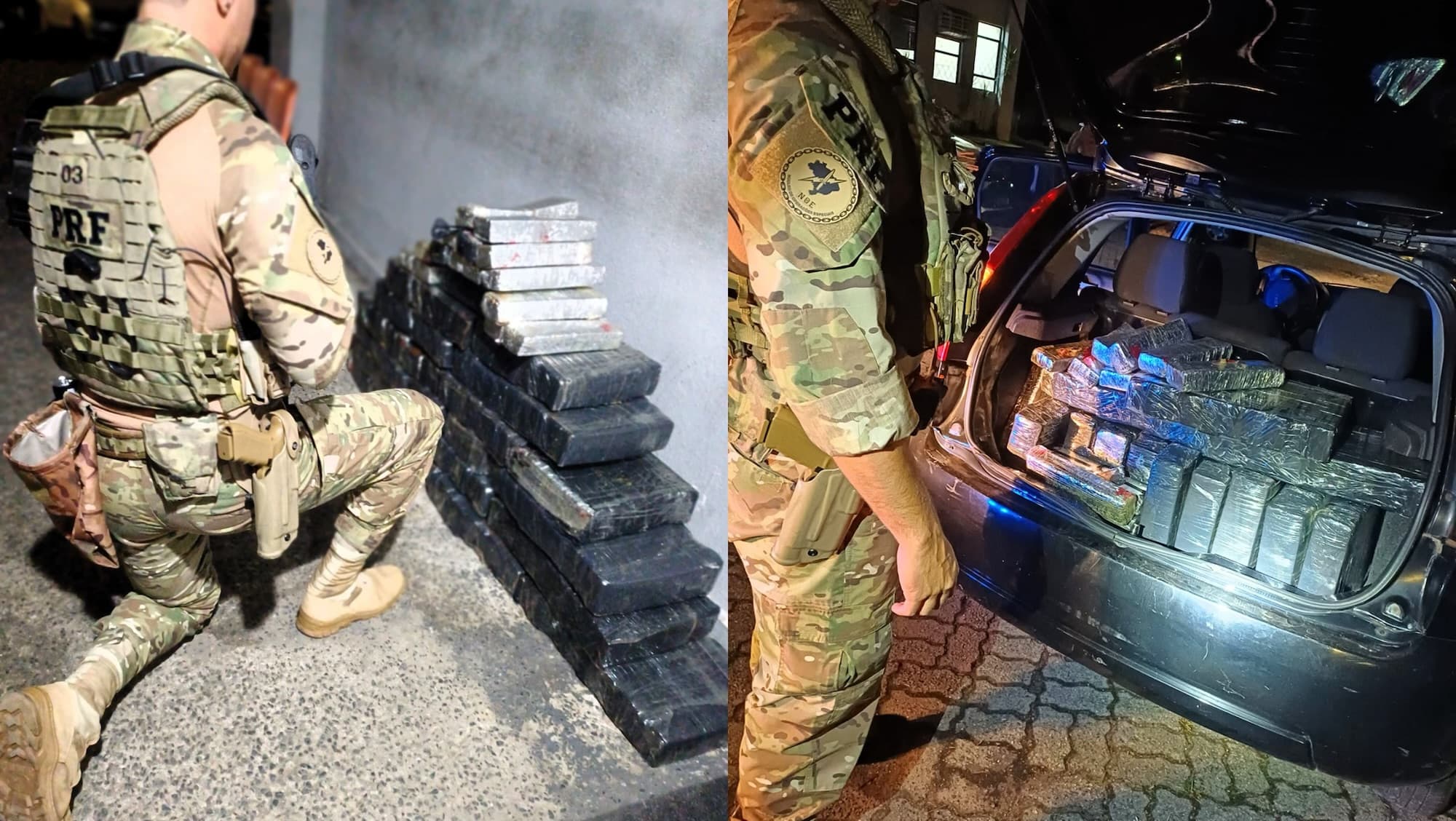 Casal viajava com quase 200 kg de maconha no carro e é capturado na BR-101