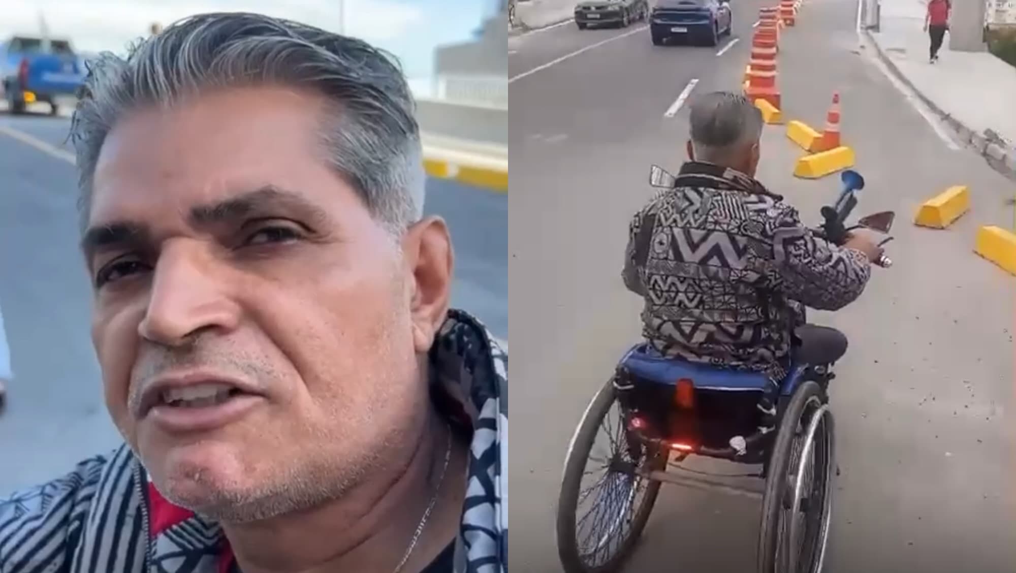 Vídeo de cadeirante desistindo de atravessar ponte em Itapema expõe falta de acessibilidade