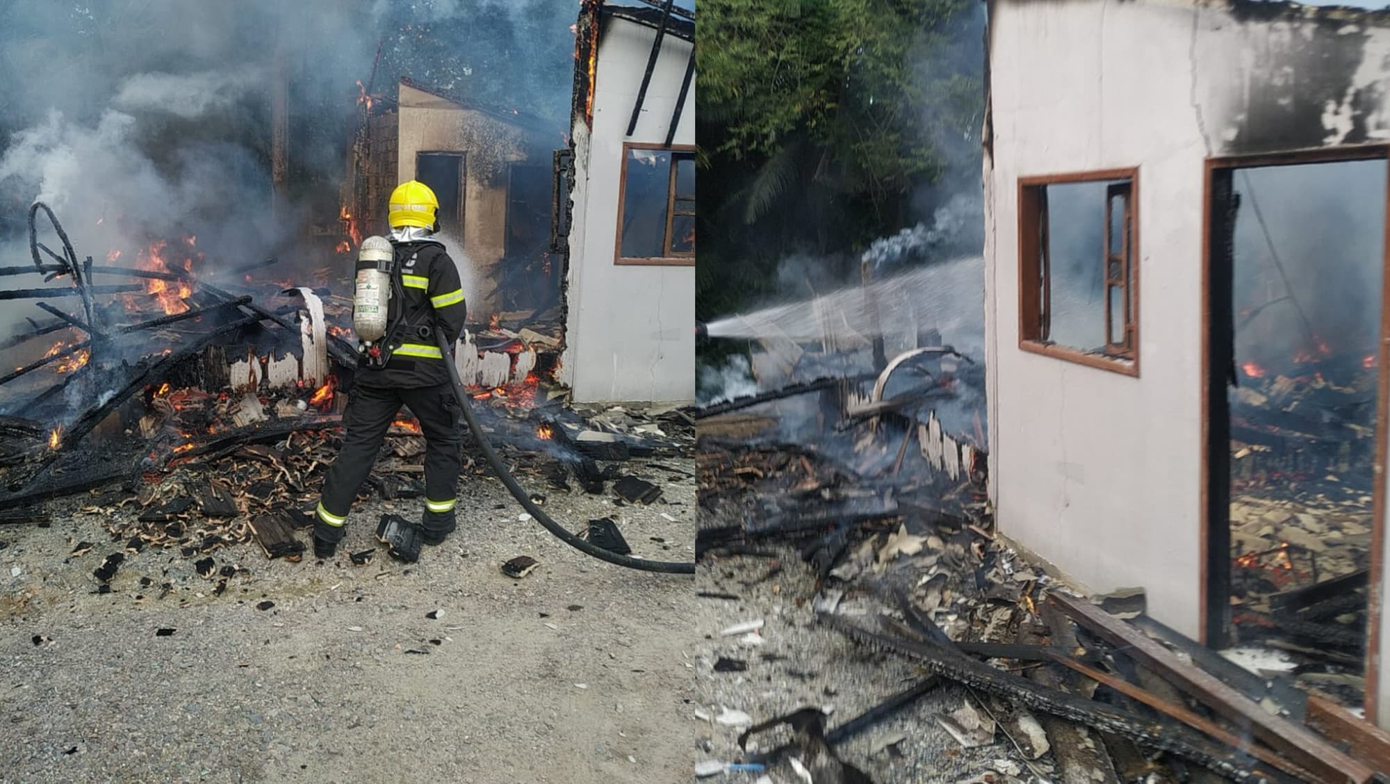  “Foi questão de minutos”: casa é consumida por incêndio em Guabiruba