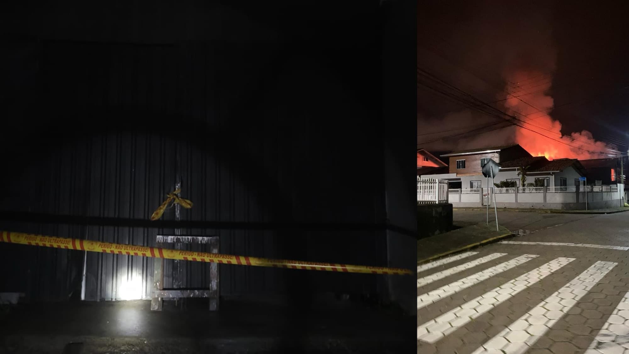 Fogo destrói casa e marcenaria em Bombinhas enquanto moradores dormiam