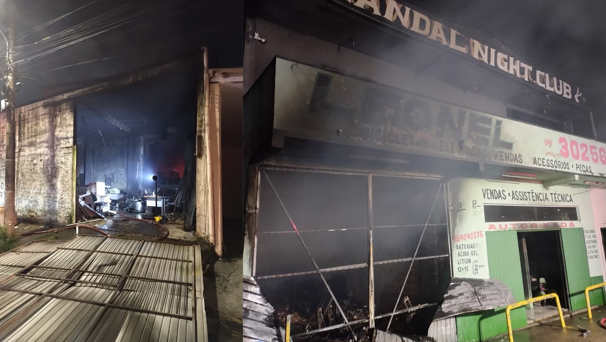 Incêndio devasta comércio de pneus e bicicletas elétricas em São José