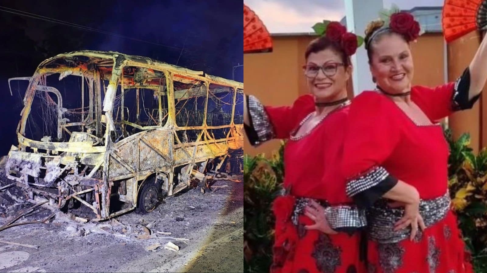 Identificadas idosas que morreram em micro-ônibus incendiado após acidente na BR-280