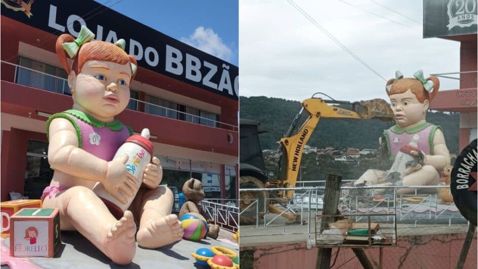 Primeiro “bebê reborn” de SC é demolido e moradores brincam: “Nem velório teve!”