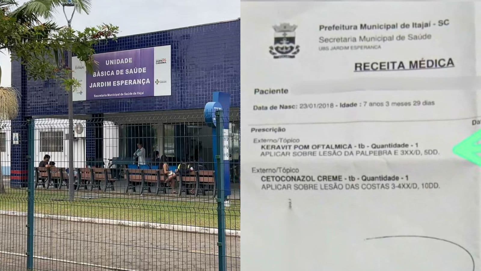 Médica receita pomada de cachorro pra tratar criança com problema no olho em Itajaí