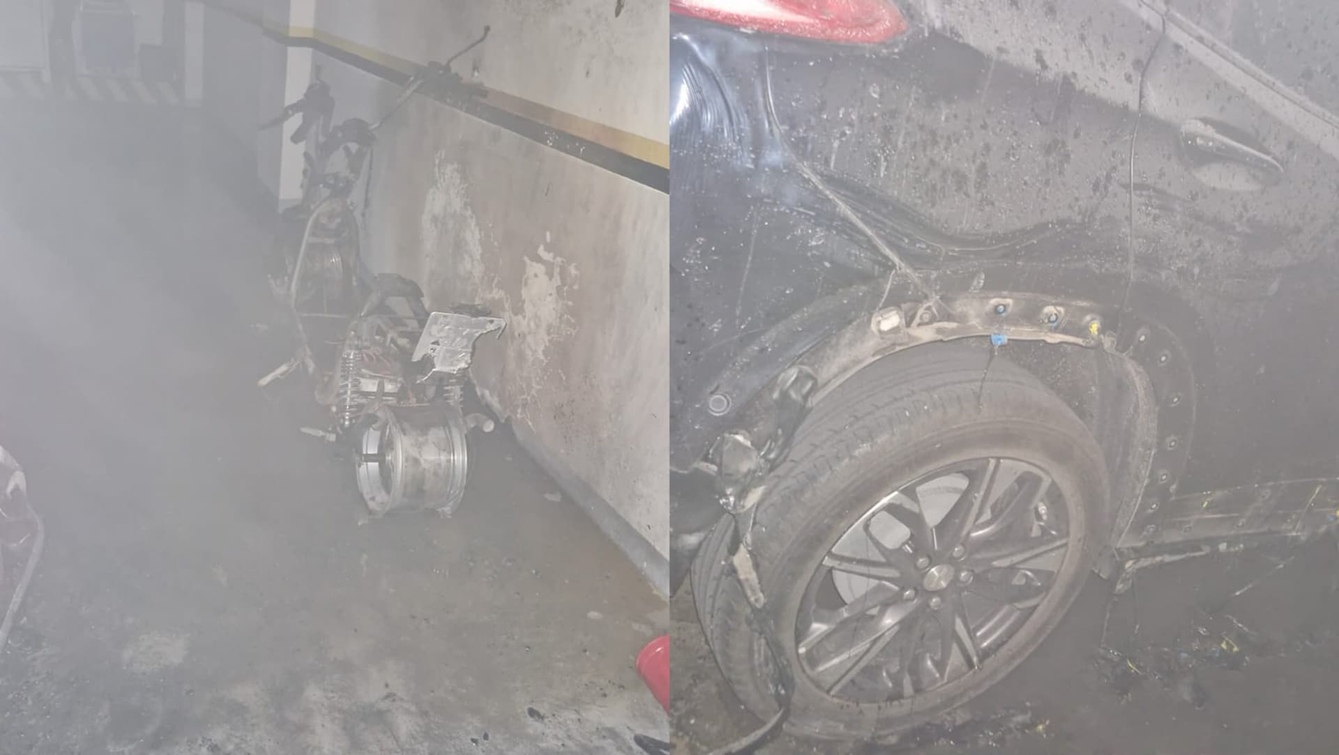 Moto elétrica explode em garagem durante recarga e quase incendeia prédio em Balneário Camboriú