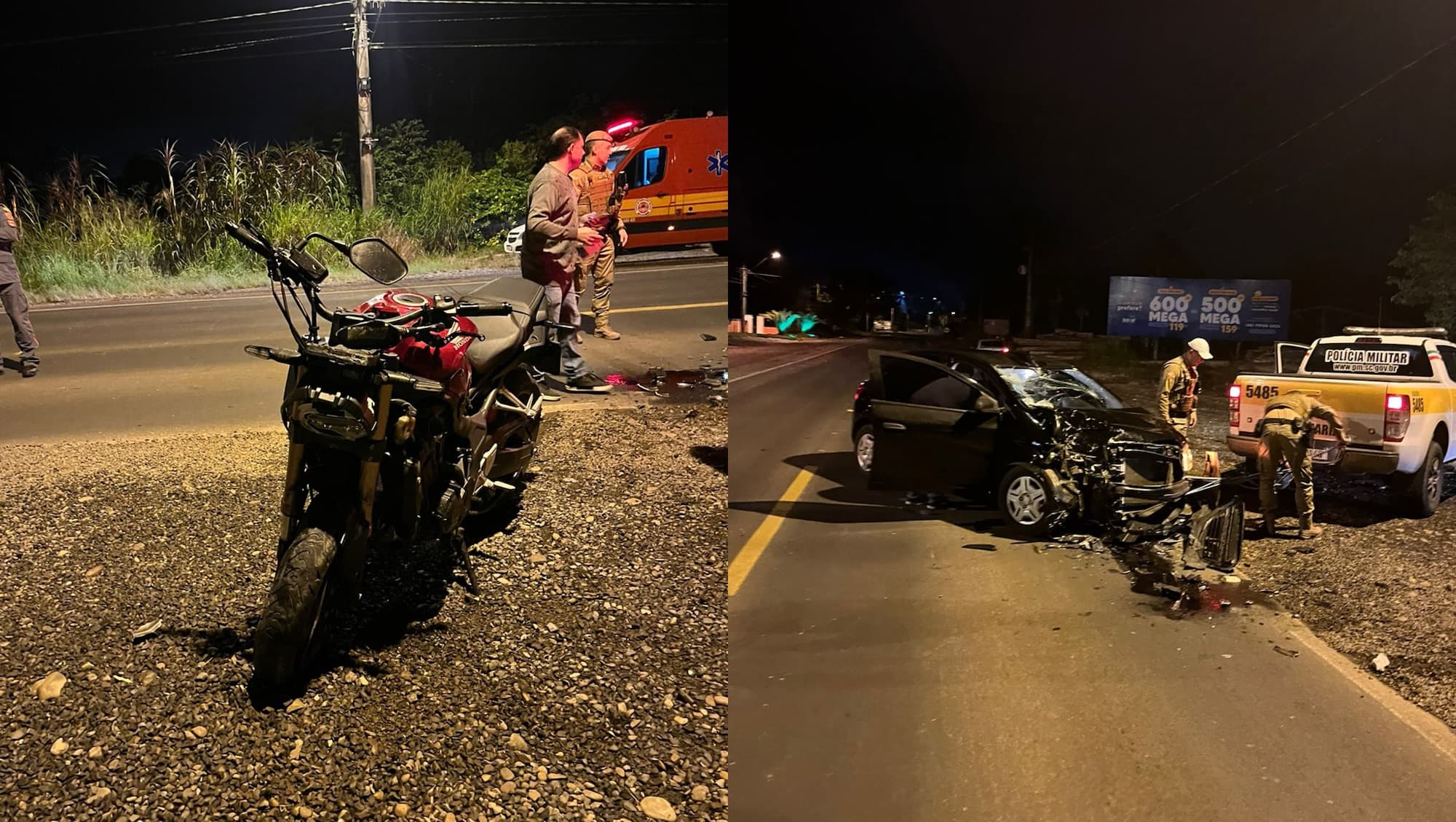 Motociclista de 47 anos morre após colisão frontal com carro em Turvo