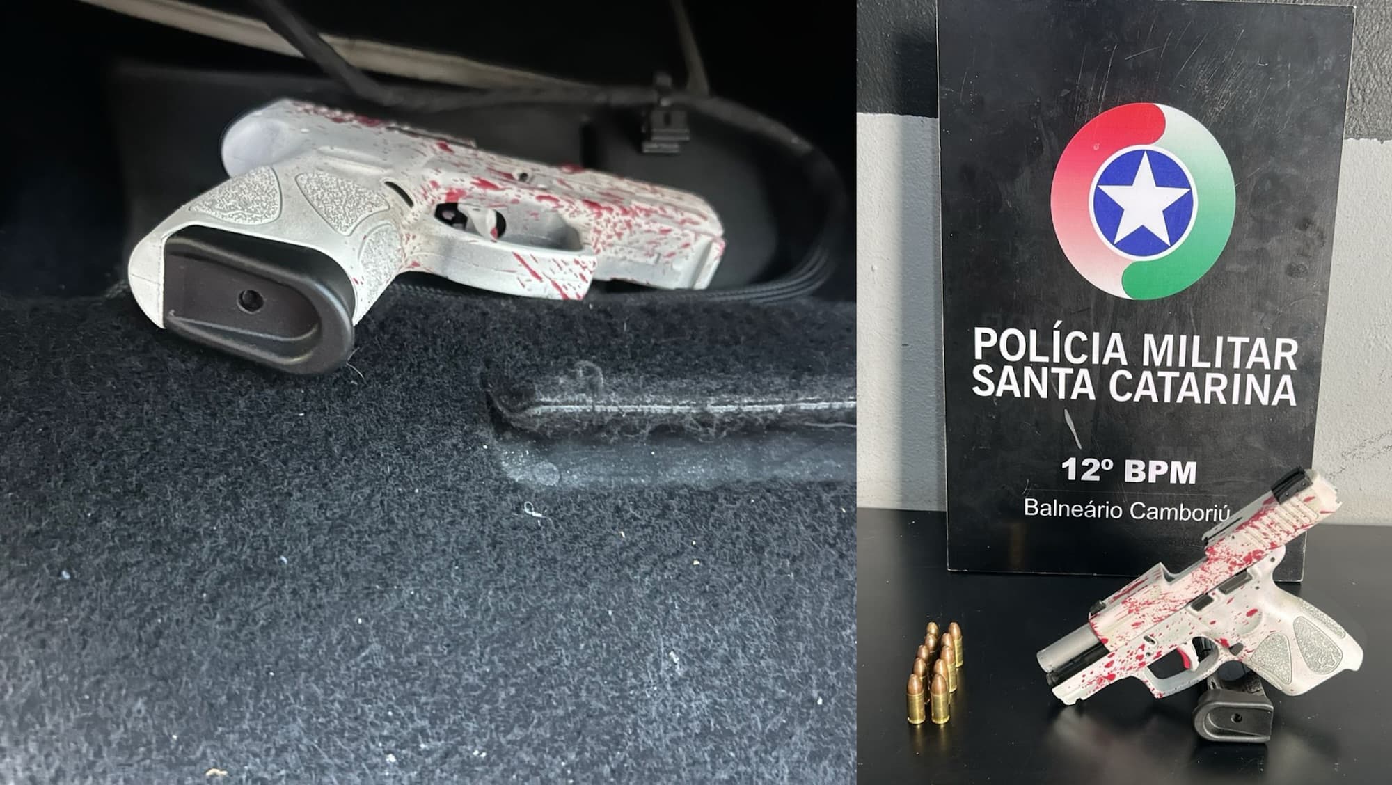 Pistola furtada no Paraná é apreendida com homem em fuga em Balneário Camboriú
