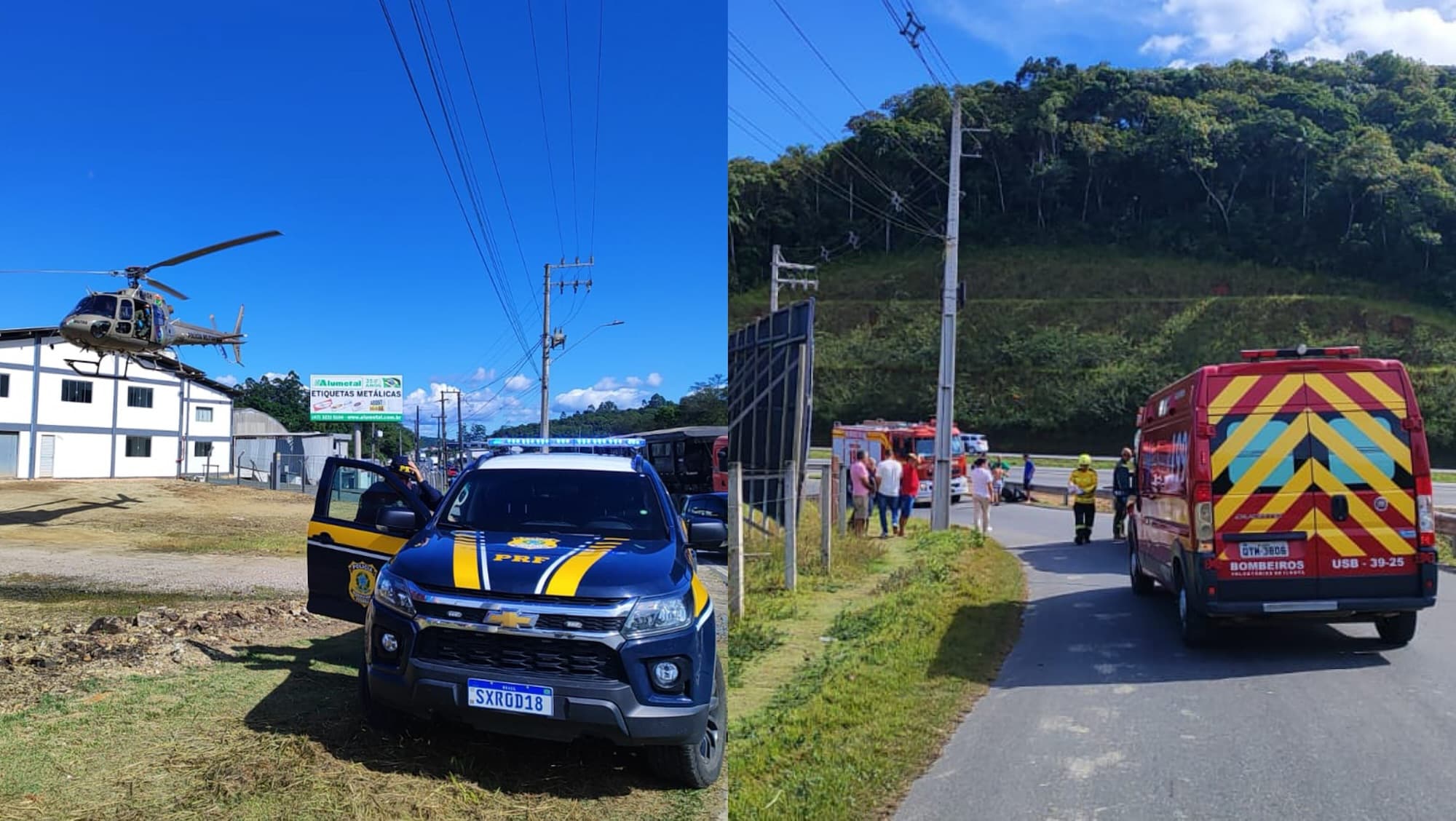 Motociclista fica gravemente ferido após bater em guard rail em Gaspar
