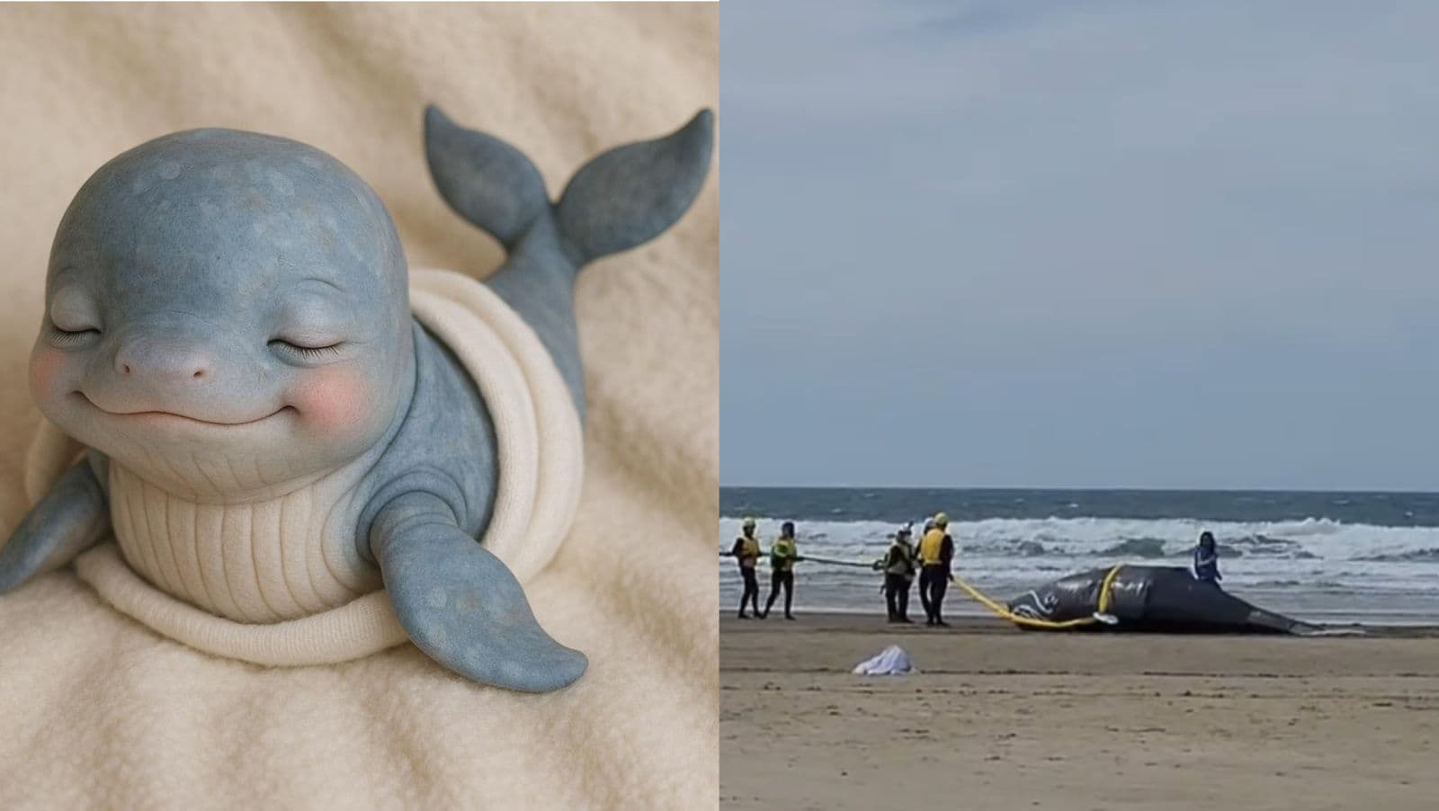 “Baleia Reborn” encalha em praia de SC e viraliza nas redes sociais; entenda!