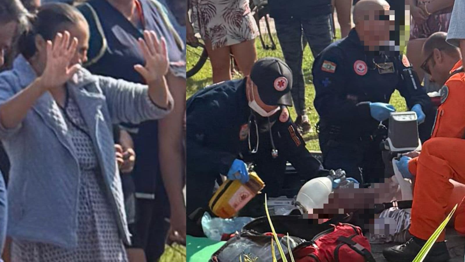 Idosa faz oração enquanto bombeiros lutam para salvar homem em Tijucas