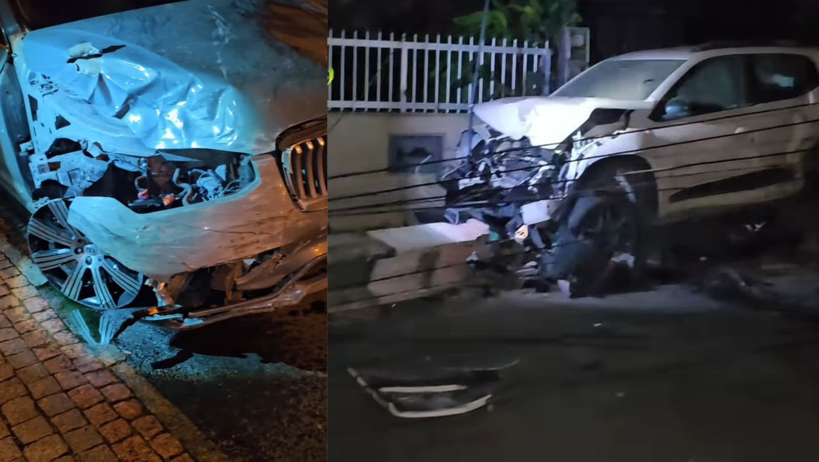 Menor de idade embriagado bate carro de luxo e derruba poste em Camboriú